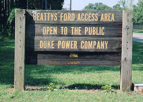 Beattys Ford Access Area Entrance