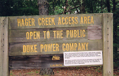 Hager Creek Access Area Entrance