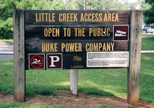 Little Creek Acess Area Entrance Sign